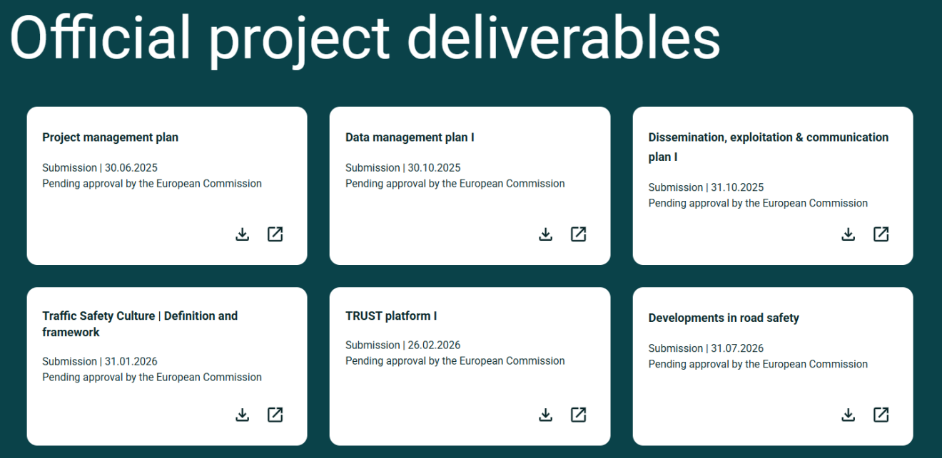 Project deliverables (reports) available on our website